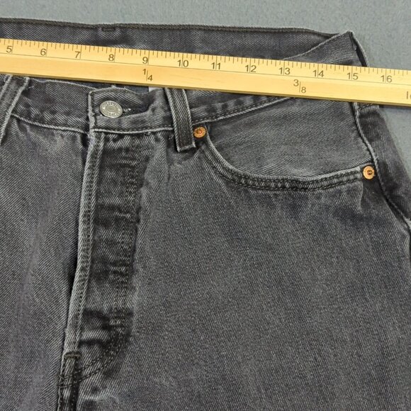 Levi's Jeans Mens 34x32 Fits 30x29 Black 501 Straight Button Fly Classic Fit Y2K - Picture 6 of 12